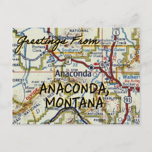 Anaconda Montana Vintage Karta Vykort