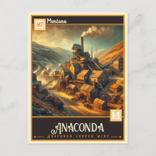 Anaconda Montana VINTAGE Vykort