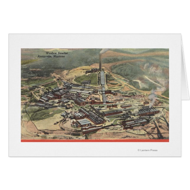 Anaconda, Montana - Washoe Smelter View från Hälsningskort (Framsidan Horizontal)