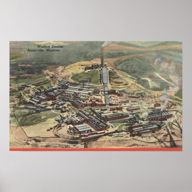 Anaconda, Montana - Washoe Smelter View från Poster (Framsidan)