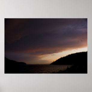 Anacortes Island och Burrows Bay Sunset Print Poster
