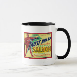 Anacortes Washington - etikett för Faust laxfodral Mugg