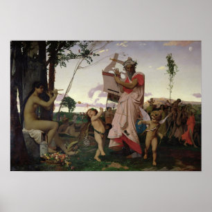 Anacreon, Bacchus och Aphrodite, 1848 Poster