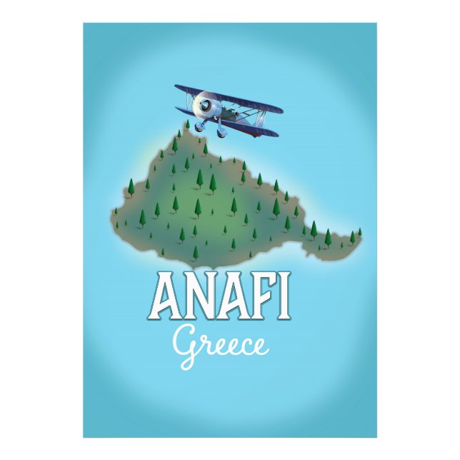Anafi-ön Grekland reseinformation affisch. Fototryck (Framsidan)