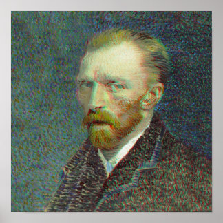 Anaglyph 3D Vincent van Gog Self-Porträtt Poster