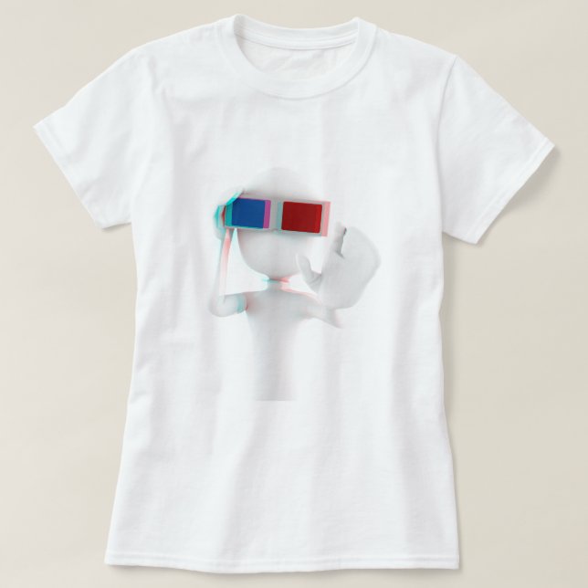 anaglyph för man 3d tee shirt (Design framsida)