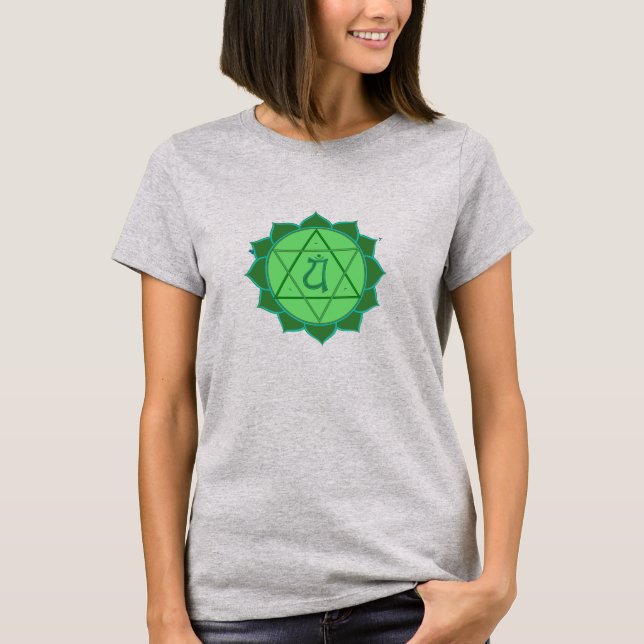 Anahata Chakra Dam Burnout T-Shirt (Framsida)