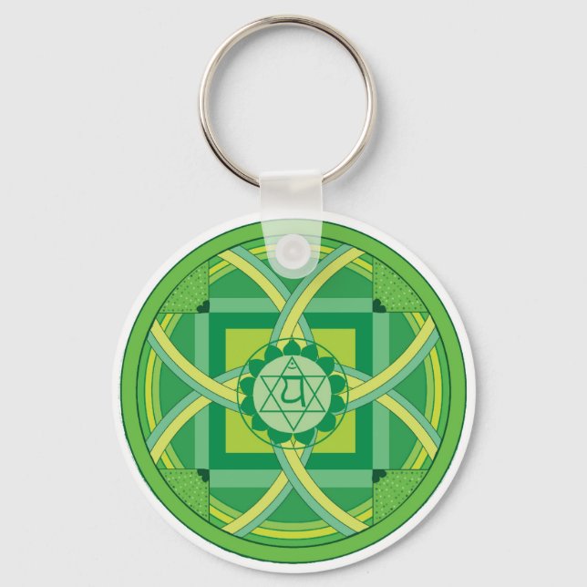 Anahata chakra Mandala Nyckelring (Framsida)