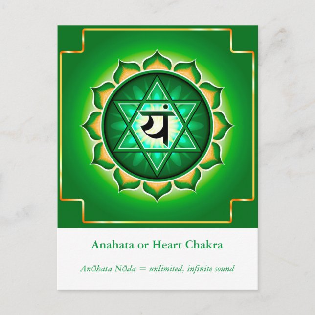 Anahata eller Heart Chakra vykort (Framsida)