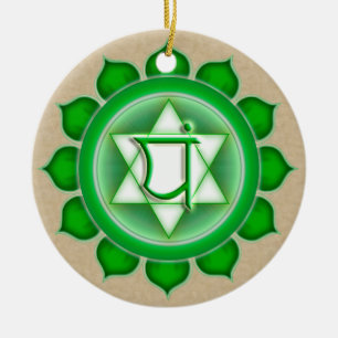 Anahata eller Heart den fjärde Chakra Julgransprydnad Keramik