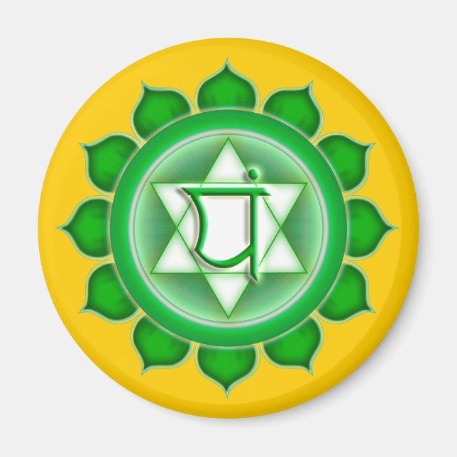 Anahata eller Heart den fjärde Chakra Magnet (Framsidan)