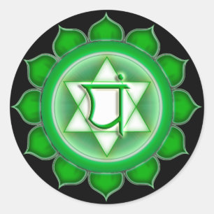 Anahata eller Heart den fjärde Chakra Runt Klistermärke