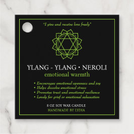 Anahata Heart Chakra Candle Label Gåvor Etiketter
