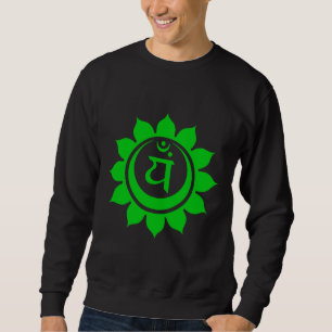 Anahata Heart Chakra Grönt Passande Scoop Lång Ärmad Tröja