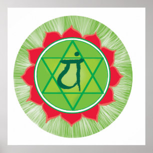 Anahata Heart Chakra-värdet Poster Pappert (projek