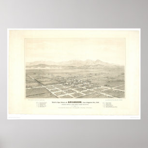 Anaheim, CA. Panoramisk Karta (0025A) - Återställd Poster