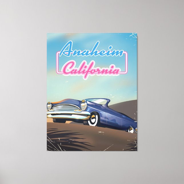 Anaheim California-reseaffisch Canvastryck (Framsida)