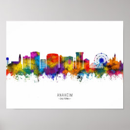 Anaheim California Skyline Poster
