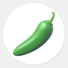 Anaheim Chile Plastic 3D - Glossy Round Label Runt Klistermärke