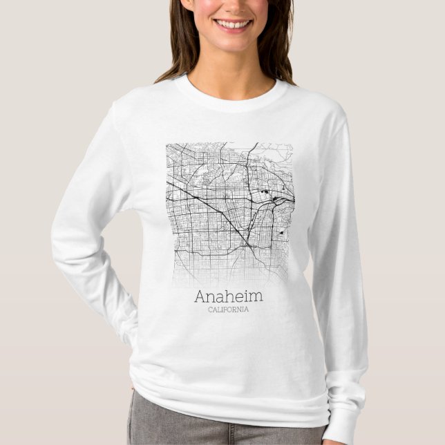 Anaheim City Karta T Shirt (Framsida)