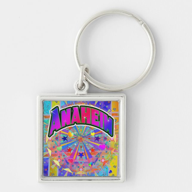 Anaheim Cosmic Unity Keychain Fyrkantig Silverfärgad Nyckelring (Framsidan)