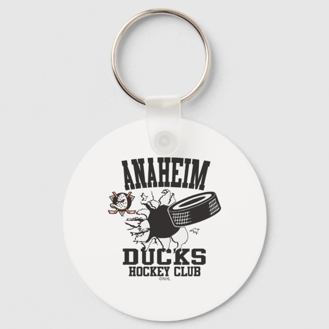 Anaheim Ducks Hockey Puck Burst Orange Officially  Nyckelring (Framsida)