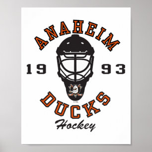 Anaheim Ducks ishockeymask vit officiellt licensie Poster