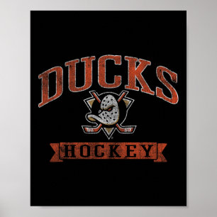 Anaheim Ducks Vintage Hockey Svart Nhl Officiellt  Poster