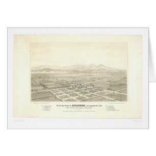 Anaheim panorama- karta för CA. (Unrestored 0025A Hälsningskort