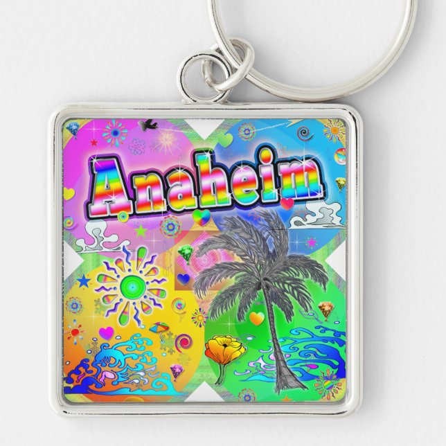 Anaheim Quadro Seasons Keychain Fyrkantig Silverfärgad Nyckelring (Framsidan)