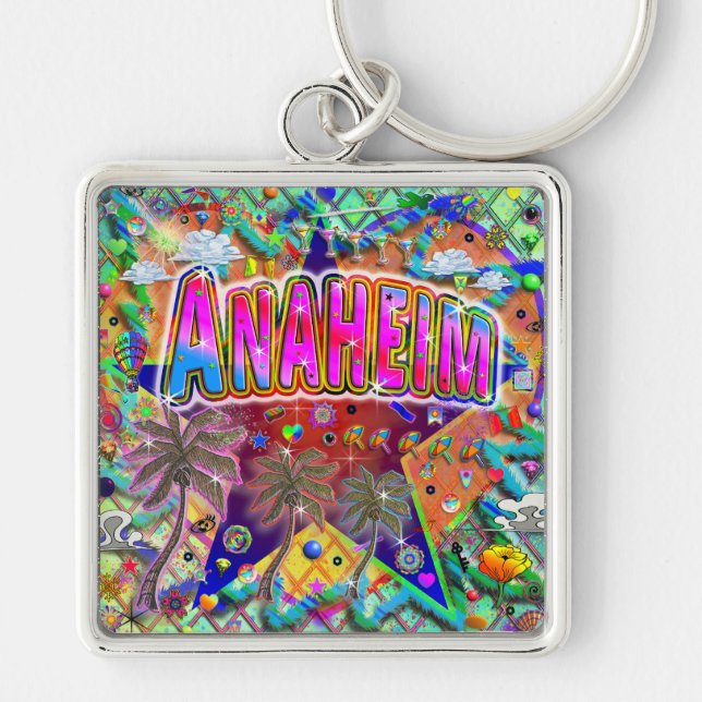 Anaheim Risk Factor Keychain Fyrkantig Silverfärgad Nyckelring (Framsidan)