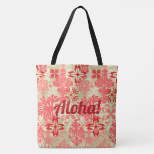 Anahola Bay Hawaiian Abstrakt Blommigt Coral Tygkasse