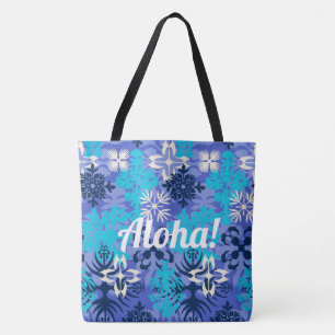 Anahola Bay Hawaiian Abstrakt Blommigt Peri Tygkasse