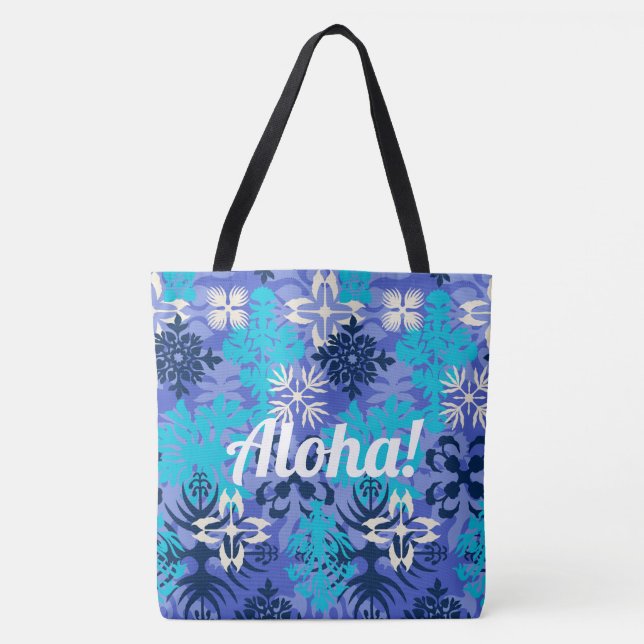 Anahola Bay Hawaiian Abstrakt Blommigt Peri Tygkasse (Framsida)