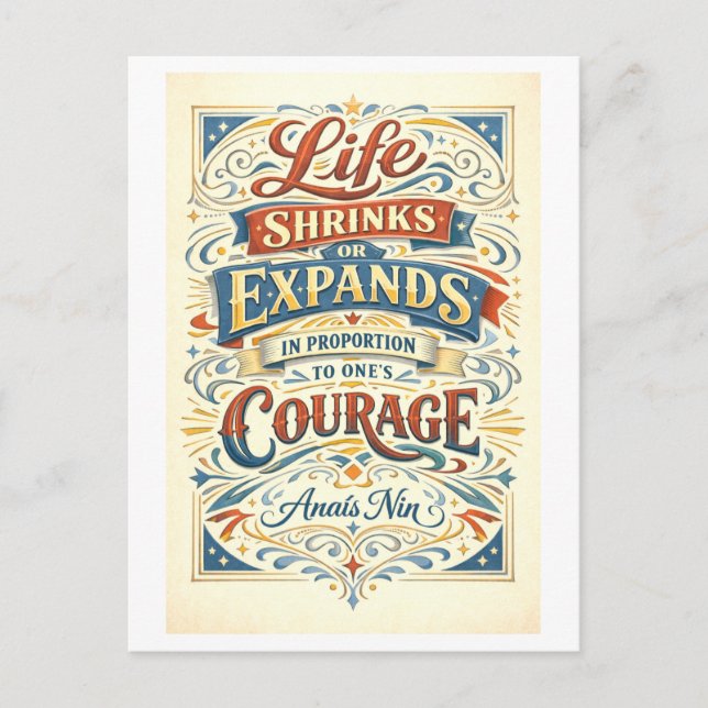 Anais Nin Courage Quotation  Vykort (Framsida)