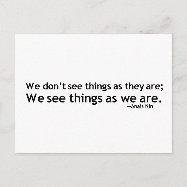 Anais Nin Motivational Quotation Vykort (Framsida)