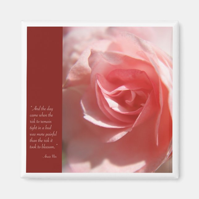 Anais Nin Quote magnet i Rosa (Framsidan)
