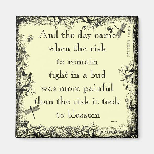 Anais Nin Risk Quote Magnet (Framsidan)