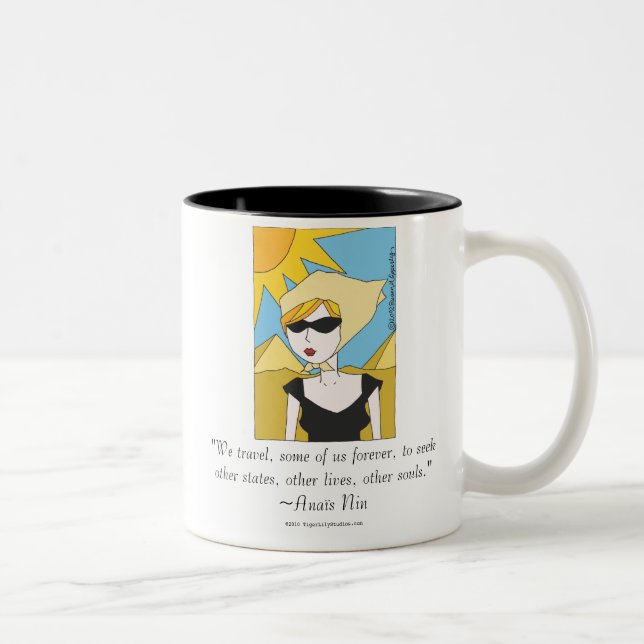 Anaïs Nin Travel Quote Två-Tonad Mugg (Höger)