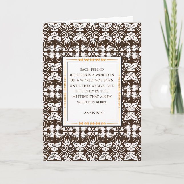 Anais Nin Vänskap Card Kort (Framsida)