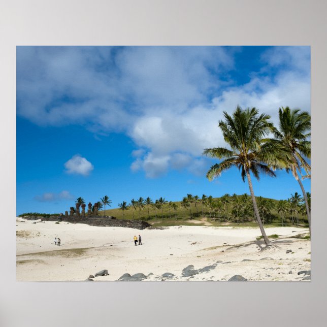 Anakena, Rapa Nui, Påsk, Chile Poster (Framsidan)