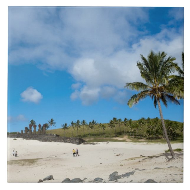 Anakena, Rapa Nui, Påskön, Chile Kakelplatta (Framsidan)