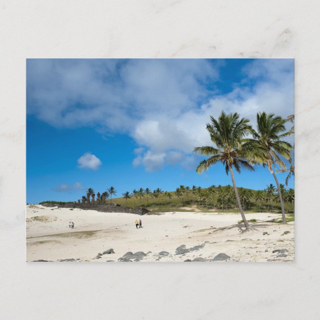Anakena, Rapa Nui, Påskön, Chile Vykort (Framsida)