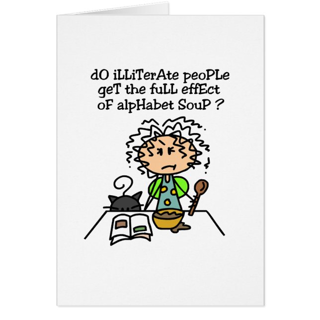 Analfabeter i Humor Hälsningskort (Framsidan)