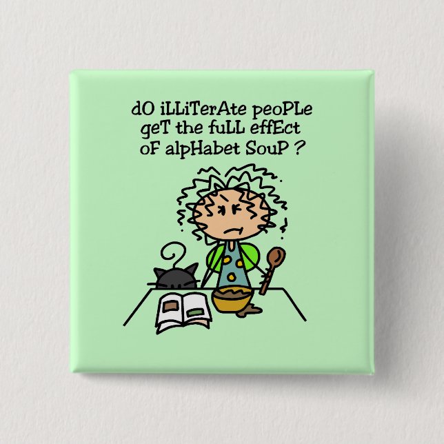 Analfabeter i Humor Knapp (Framsida)