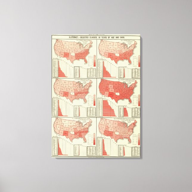 analfabetism över tio år canvastryck (Framsida)