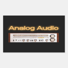 Analog Audio Old HI FI Rektangulärt Klistermärke