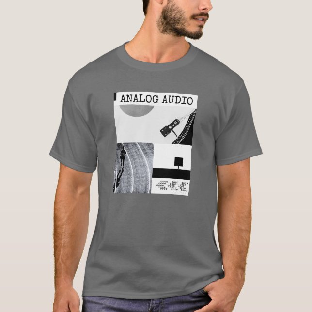 Analog Audio Vinyl Record Player T-Shirt (Framsida)
