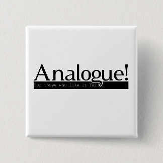 Analog! Kvadrera klämmer fast - svart på vit Knapp