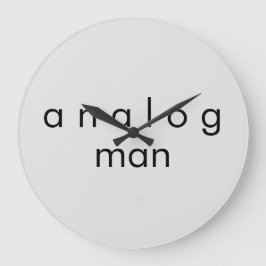 Analog Man Audio Grå Kvarts Vägglocka Stor Klocka